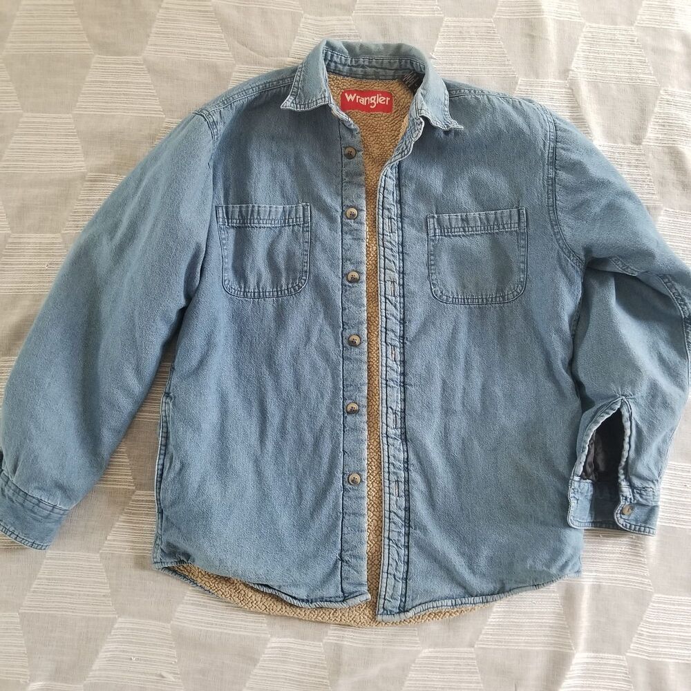 Wrangler Denim Sherpa Shacket Women's Small